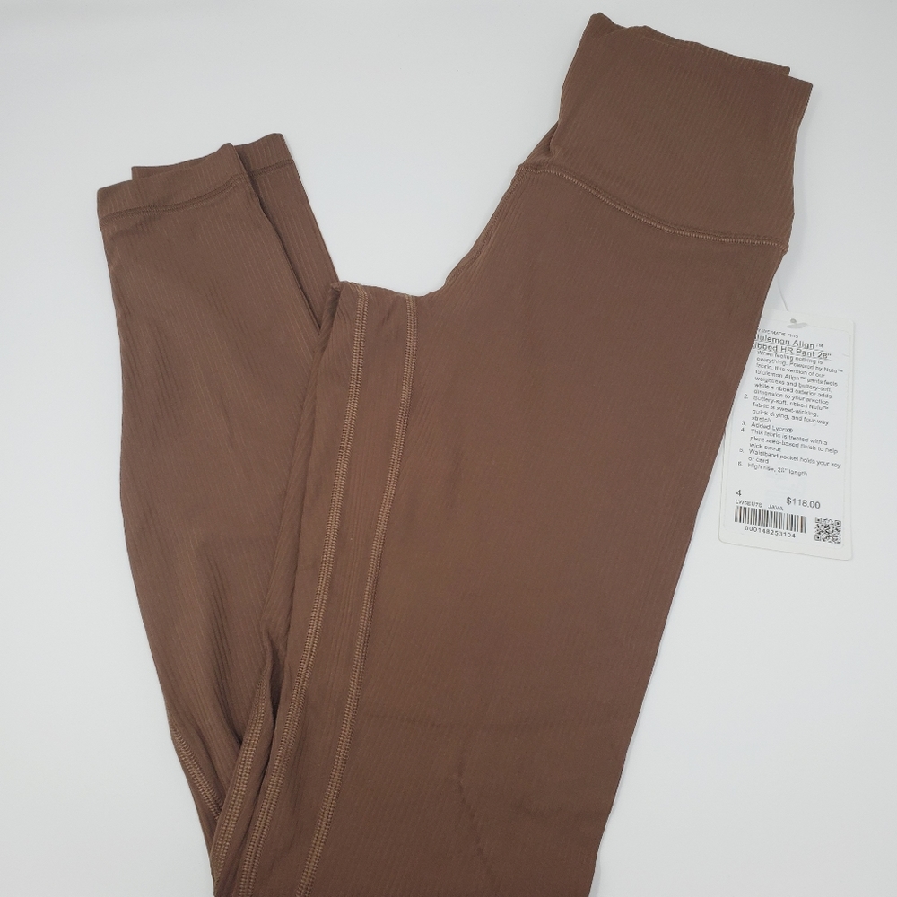 [ NWT ] Size 4 Java lululemon align ribbed HR pant 28" leggings